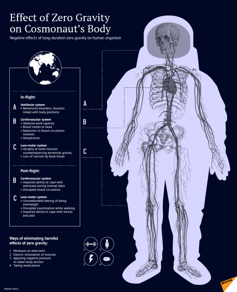 Effects of Zero gravity on Human Body