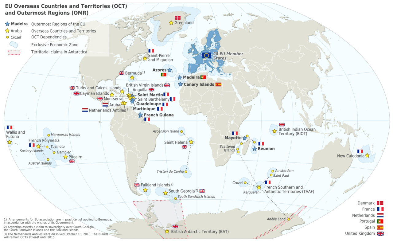 EU Overseas Countries and Territories Map
