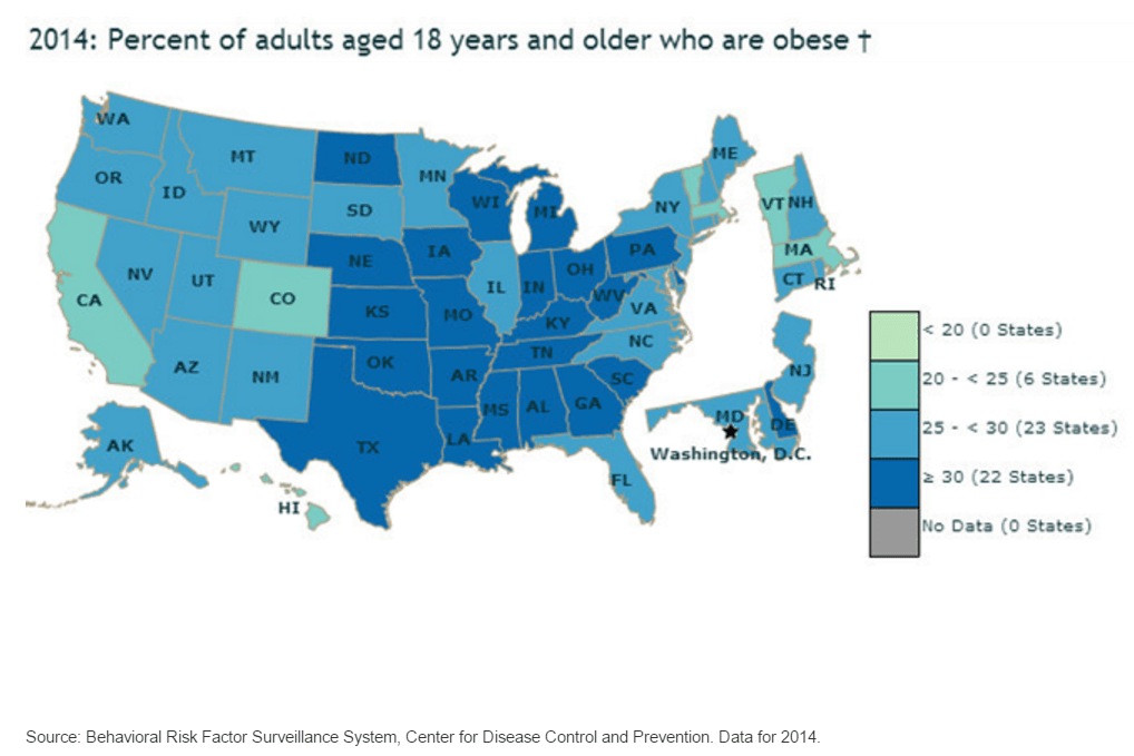 US Obesity Rates By State | TopForeignStocks.com