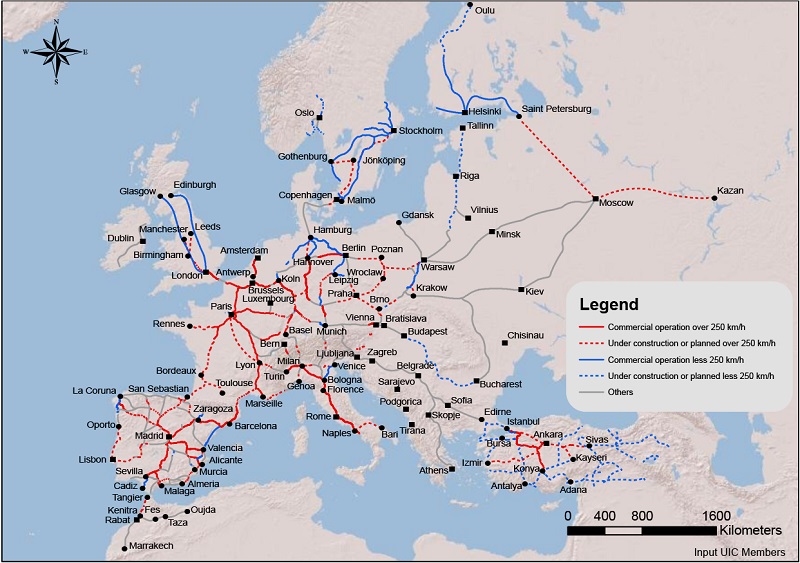 High-Speed Rail Network Map of Europe | TopForeignStocks.com