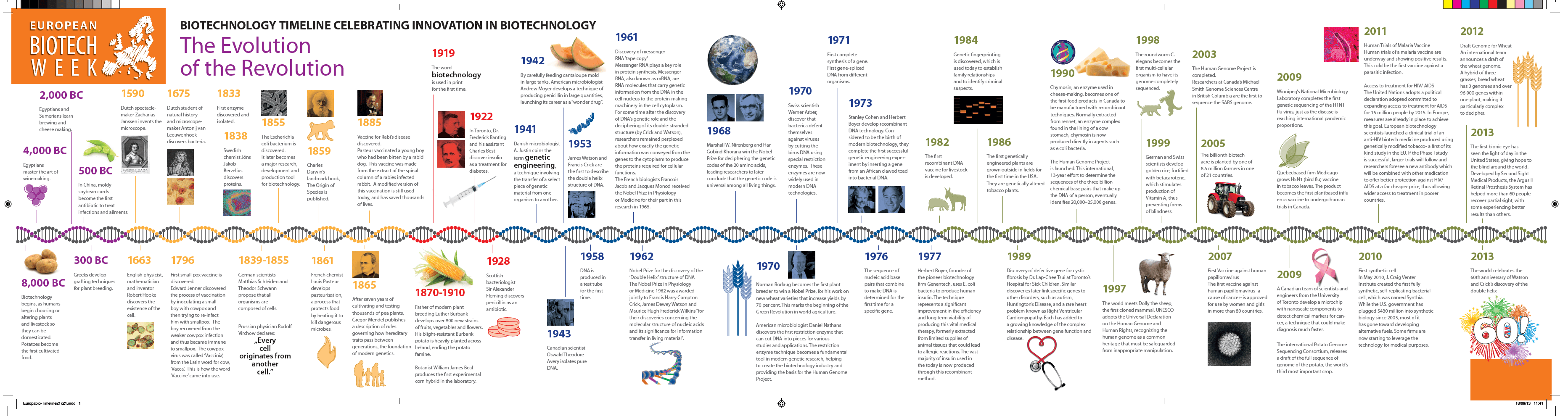 A Timeline of Innovations in Biotechnology Infographic