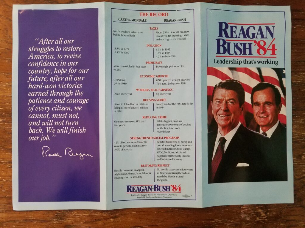 Reagan and Bush 1984 Reelection Campaign Poster
