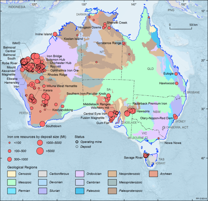 Iron Ore Deposits in Australia Map | TopForeignStocks.com